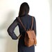 Mini Backpack - Brown Bag - Vegan Backpack - Convertible Bag - Brown Backpack