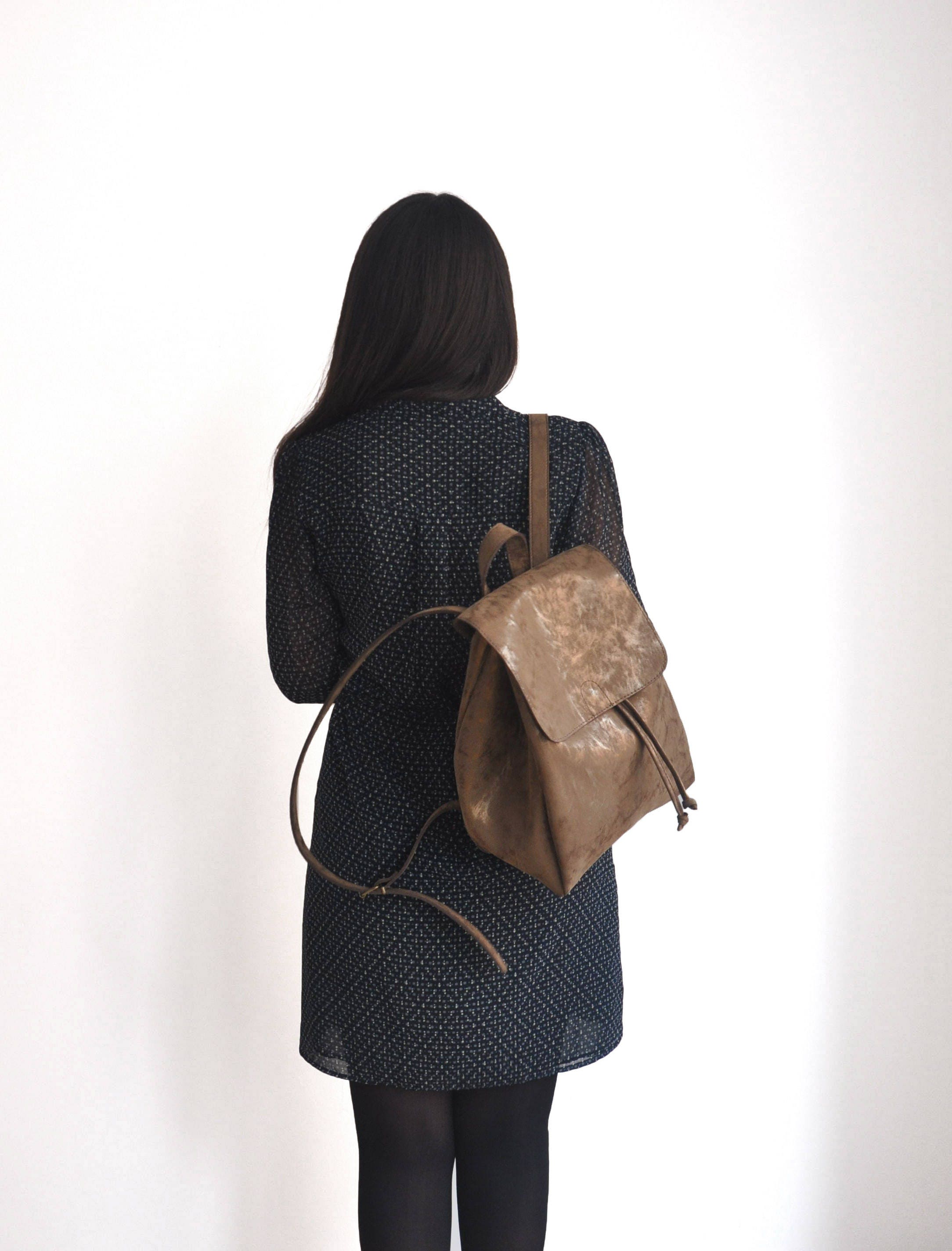 ?Bronze Vegan Backpack The Kylee Vegan Leather Backpack by Madison West – MMS Brands main image 4