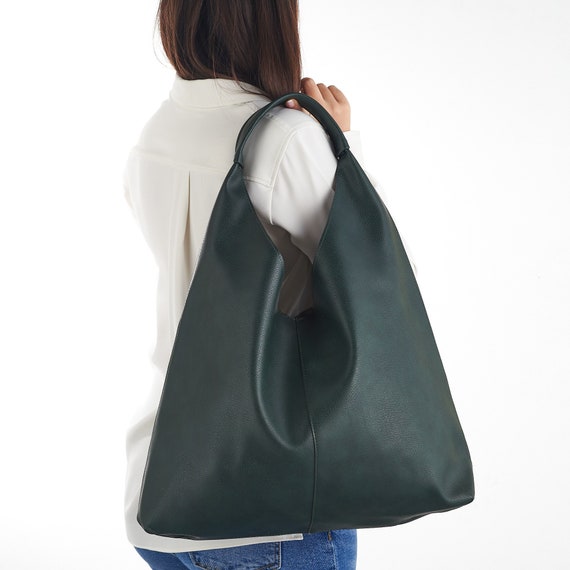 Vegan Leather Hobo Bag in Green Slouchy Bag Hobo Shoulder Bag Distressed Faux  Leather Hobo Bag for Women Everyday Handbag redmaus - Etsy