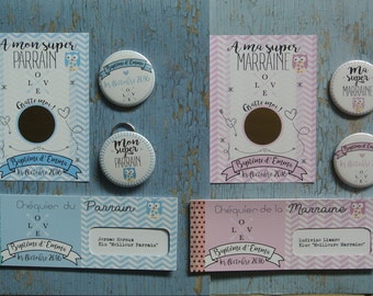 Godfather godmother theme pink and blue OWL gift sets