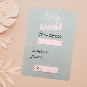 Carte naissance bébé - bleu