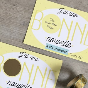 Carte à gratter annonce grossesse Papi
