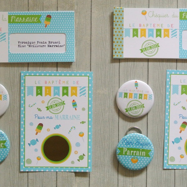 Kit cadeaux parrain marraine theme Gourmandise