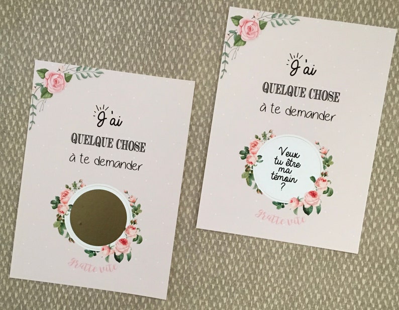 Carte à gratter demande de témoin, Veux-tu être ma témoin ? image 1