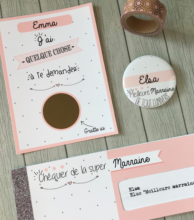 Kit pour demande de marraine - Créateurs ETSY : LittlePopStudioFR