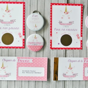 Kit de regalo patrocina madrina tema Unicornio