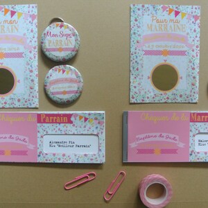 Kit de regalo patrocina madrina tema Fans y tela floral