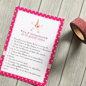 Carte grande soeur - Les 10 commandements