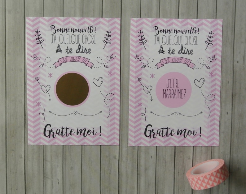 2 Cartes à gratter demande de parrain et de marraine - Etsy France