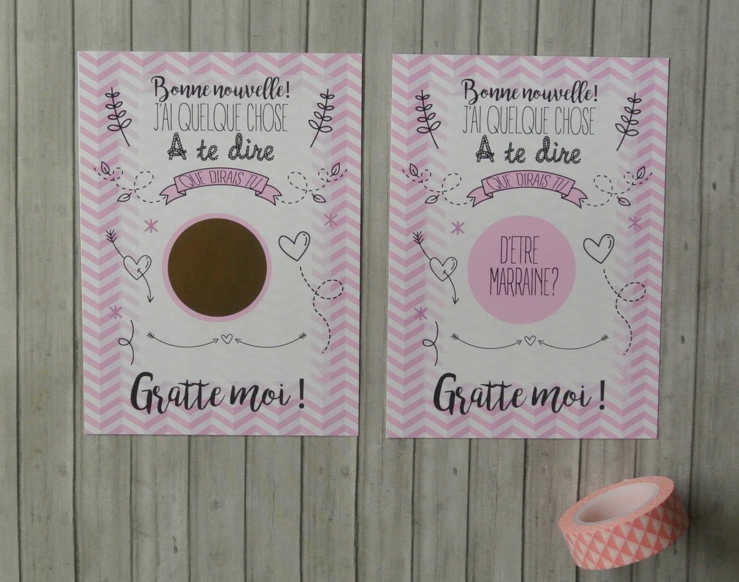 2 Cartes à gratter demande de parrain et de marraine - Etsy France