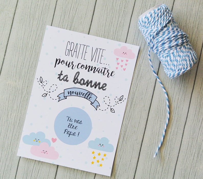 Cartes à Gratter Annonce Grossesse - Lot De 6 - Format 7,5x9,5 Cm - Pour Grands-parents, Famille, Amis