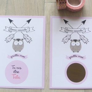 Carte annonce grossesse carte à gratter "Tu vas être Tata"