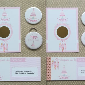 Kit cadeaux parrain marraine theme Tipi Fille