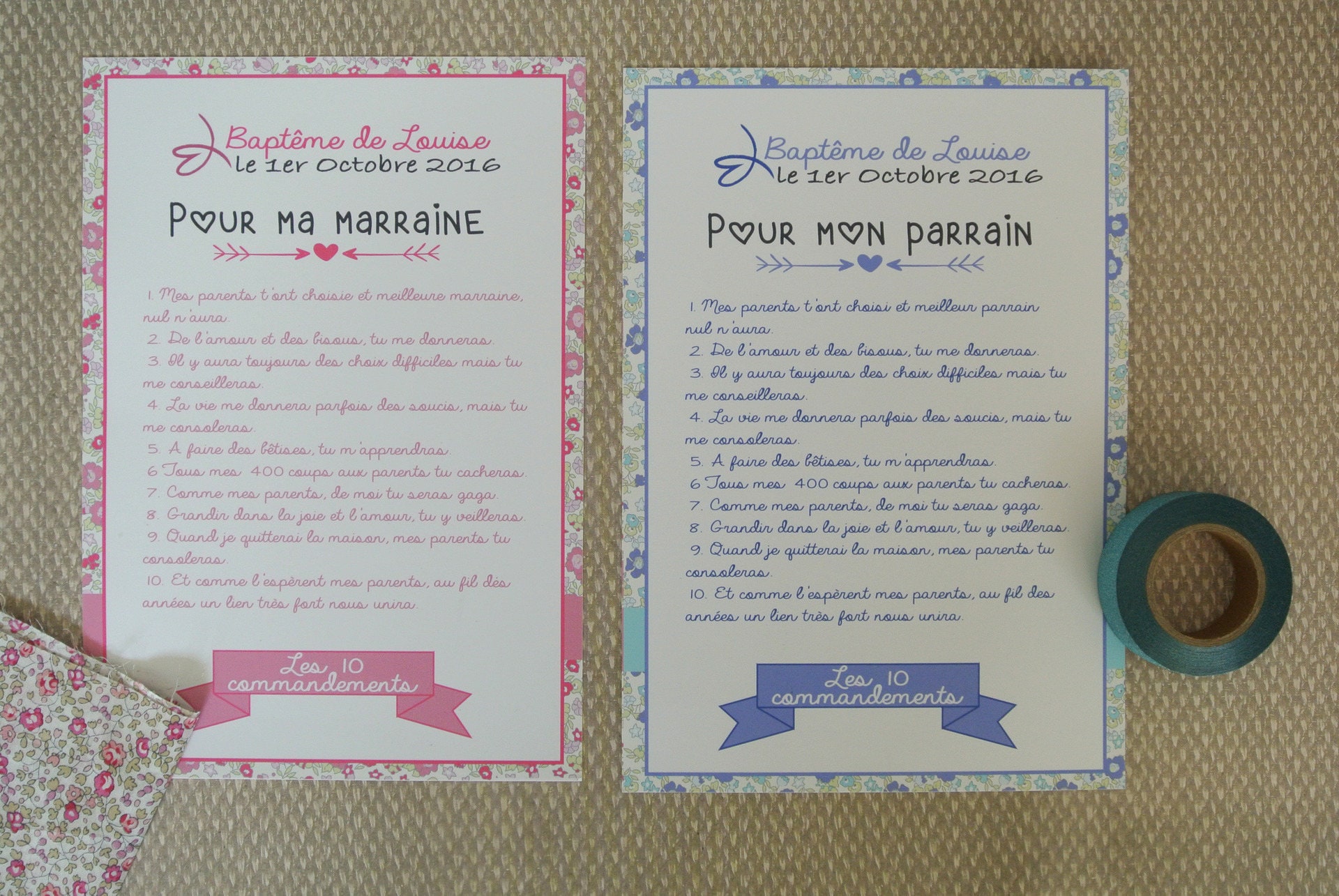 Cartoncino semplice in carta perlata con i Dieci Comandamenti