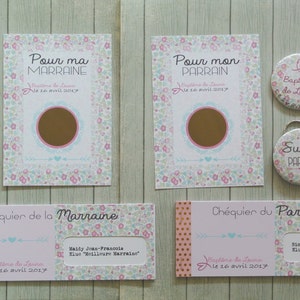 Kit de presente para madrinha de padrinho rosa Liberty e turquesa