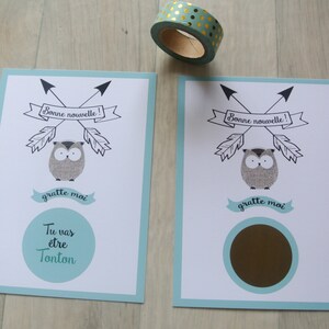 Carte annonce grossesse carte à gratter "Tu vas être Tonton"