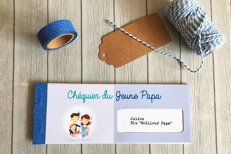 Chéquier spécial jeune papa - Créateurs ETSY : LittlePopStudioFR