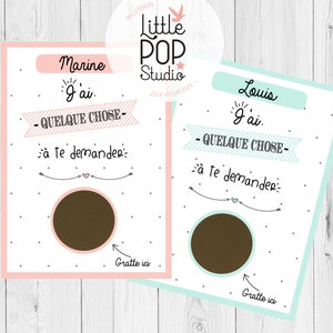 Set di 2 gratta e vinci personalizzati per madrina e padrino, richiesta madrina e richiesta padrino, annuncio padrino e madrina