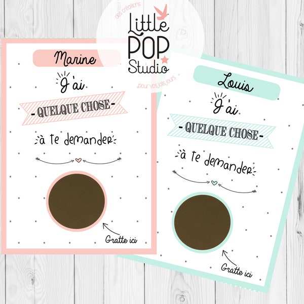 Lot de 2 cartes à gratter marraine et parrain personnalisées, demande marraine & demande parrain, Annonce parrain et marraine