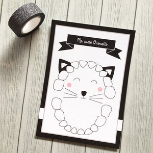 Carte petites dents thème Chat