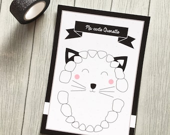 Carte petites dents thème Chat