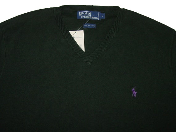 Mens Polo RALPH LAUREN Green V Neck Pima Cotton L… - image 7