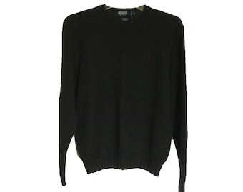 Suéter de cuello redondo de color carbón de Polo Ralph Lauren, suéter grande para hombre, años 90, ¡nuevo!