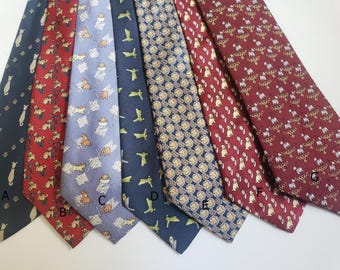 Vintage Terry Dog Breeds Necktie, Dog Print Men's  Tie
