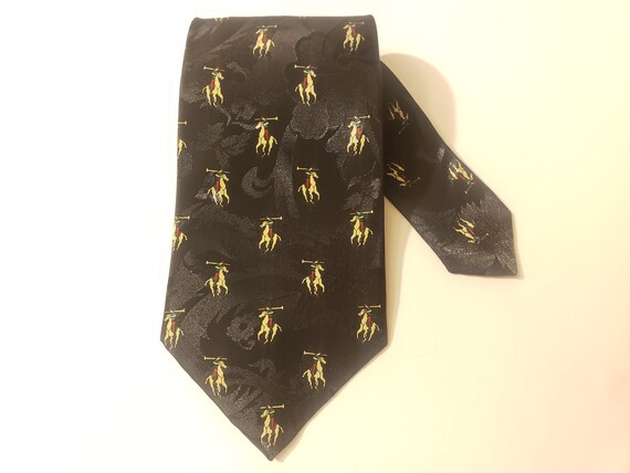 Vintage Equestrian Polo Silk Necktie, Polo Playin… - image 7