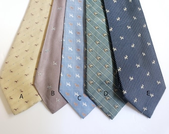 Vintage Terry Dog Breeds Necktie, Dog Print Men's  Tie