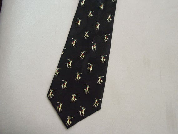 Vintage Equestrian Polo Silk Necktie, Polo Playin… - image 3