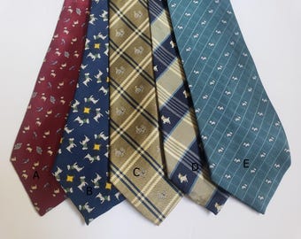 Vintage Terrier Dog Breeds Necktie, Dog Print Men's  Tie