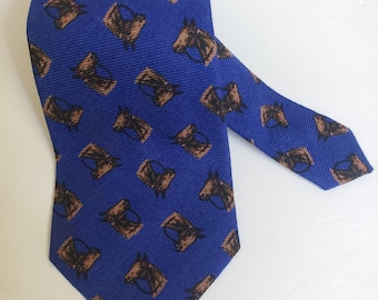Polo Ralph Lauren Wool Equestrian Tie - Horse Head Print