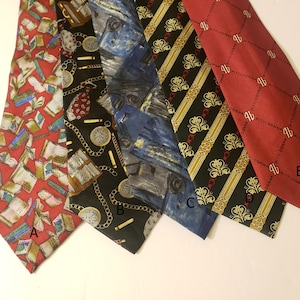Vintage Chain Necktie, Vintage Men&#39;s Necktie, Vintage Silk Necktie