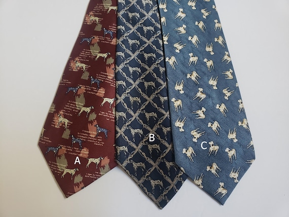 Vintage Dalmatian Dog Breeds Necktie, Dog Print Men's Tie