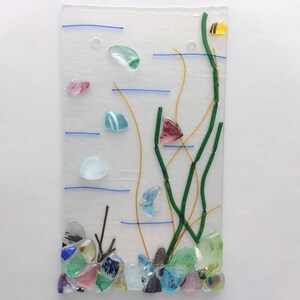 Fused Glass Seascape - Coral Reef Fish Aquarium - Blue
