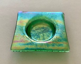 Candle Holder Jewelry Dish Ring Dish Soap Dish Green Luminescent Functional Art