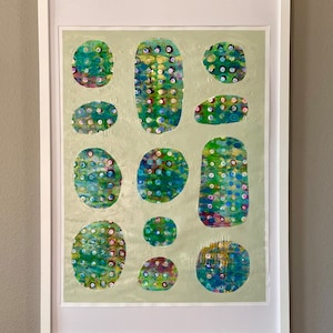 Original Mixed Media Abstract Painting: Modern Framed Wall Art