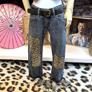 32' Leopard Patch Black Levis