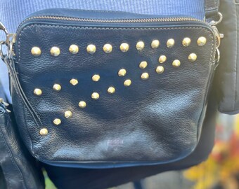 VINTAGE STUDDED Bag/black Leather With Gold Studs/vintage Recycled Cross Body Bag/gold Studded Bag/fab208nyc/fab208/crossbody Bag With Studs - Etsy VINTAGE STUDDED Bag/black Leather With Gold Studs/vintage Recycled Cross Body Bag/gold Studded Bag/fab208nyc/fab208/crossbody Bag With Studs - Etsy
