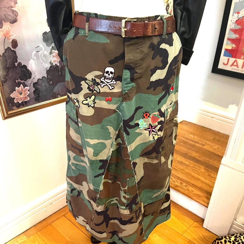 Camouflage Flare Casual Long-Skirt main image 1
