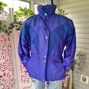 Vintage ski jacket, purple ski jacket, Coulier ski jacket, 80s ski jacket, ladies ski jacket, batwing ski jacket, fab208nyc, 90s ski jacket