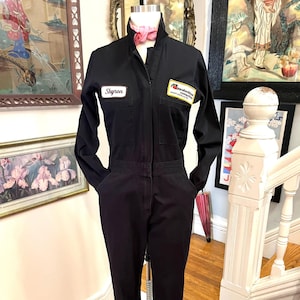 Ladies coveralls, black Dickies coveralls, ladies coverall, vintage workwear, vintage coveralls, fab208nyc, coveralls, black coveralls