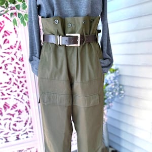 Vintage high waist military pant, Ukraine 80s army pant, high waist army pant, vintage army pant, fab208nyc, european army surplus pant