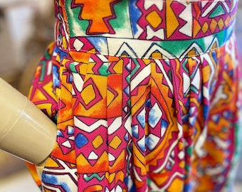 Conjunto de pantalón corto y chaqueta multicolor de los años 80: Claude