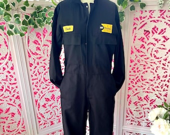 Black Cotton Coveralls, CAT Patch