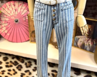 Striped High Waist Jeans: Anthropologie Denim