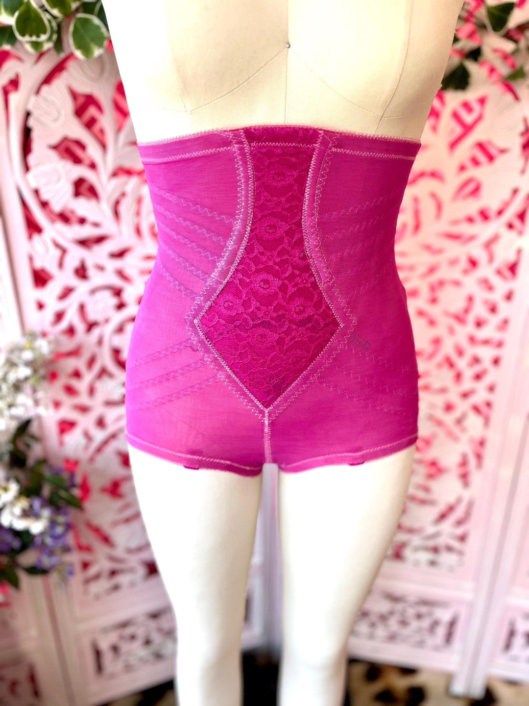 Pink Rago Vintage Girdle Shorts: Hand-dyed High Waist Shaper - Etsy