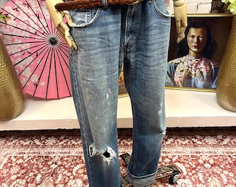 Vintage 80's 90's Levi's 565 Orange Tab Wide Leg Student Fit