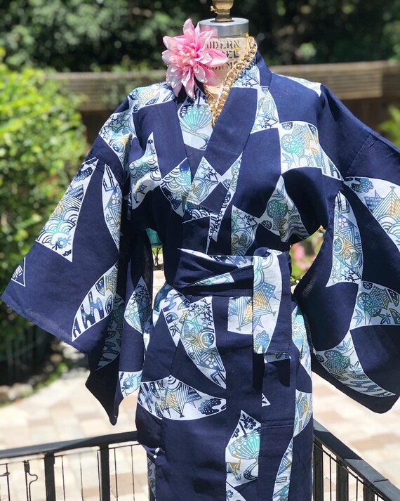 VINTAGE KIMONO/cotton kimono/vintage kimono/Yukata